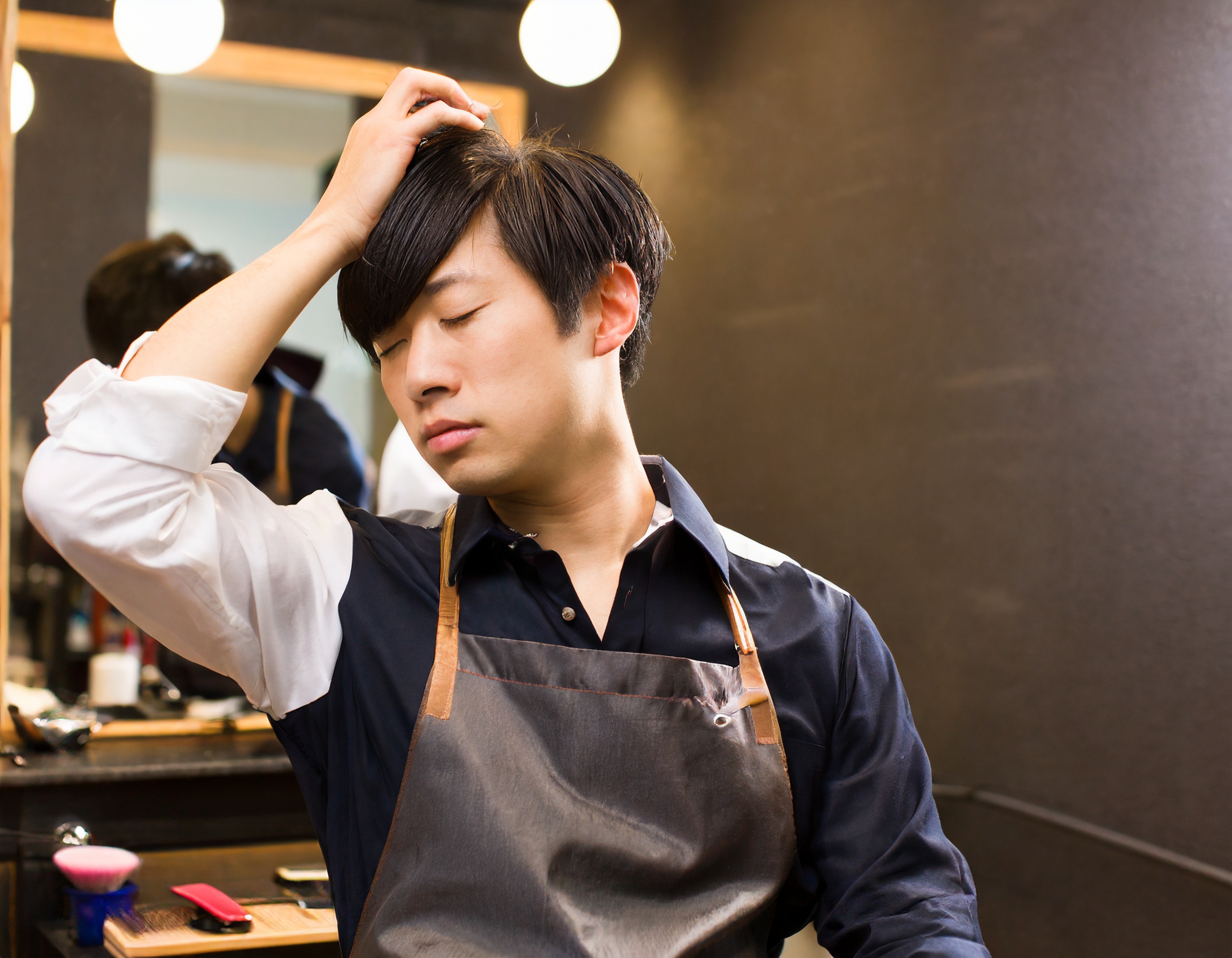 働き疲れた美容師